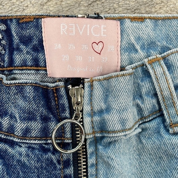Revice Yin Yang Crop Jeans Split Light Dark Wash Zip Around Front to Back Sz 27 - Picture 12 of 16